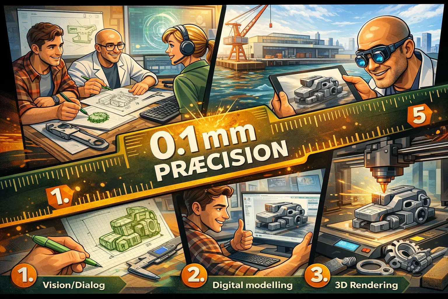 Hvad er processen fra din første skitse til det færdige 3D print?