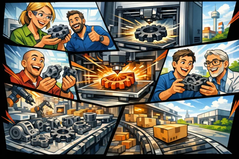 Industriel 3D print produktion i Odense der viser hurtig prototyping, lokal fremstilling og effektiv additiv produktion for moderne produktionsvirksomheder på Fyn