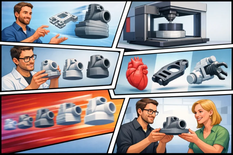 Rapid prototyping med 3D print i Odense vist som proces fra digital model til færdig prototype gennem iterative forbedringer og industriel 3D printer produktion